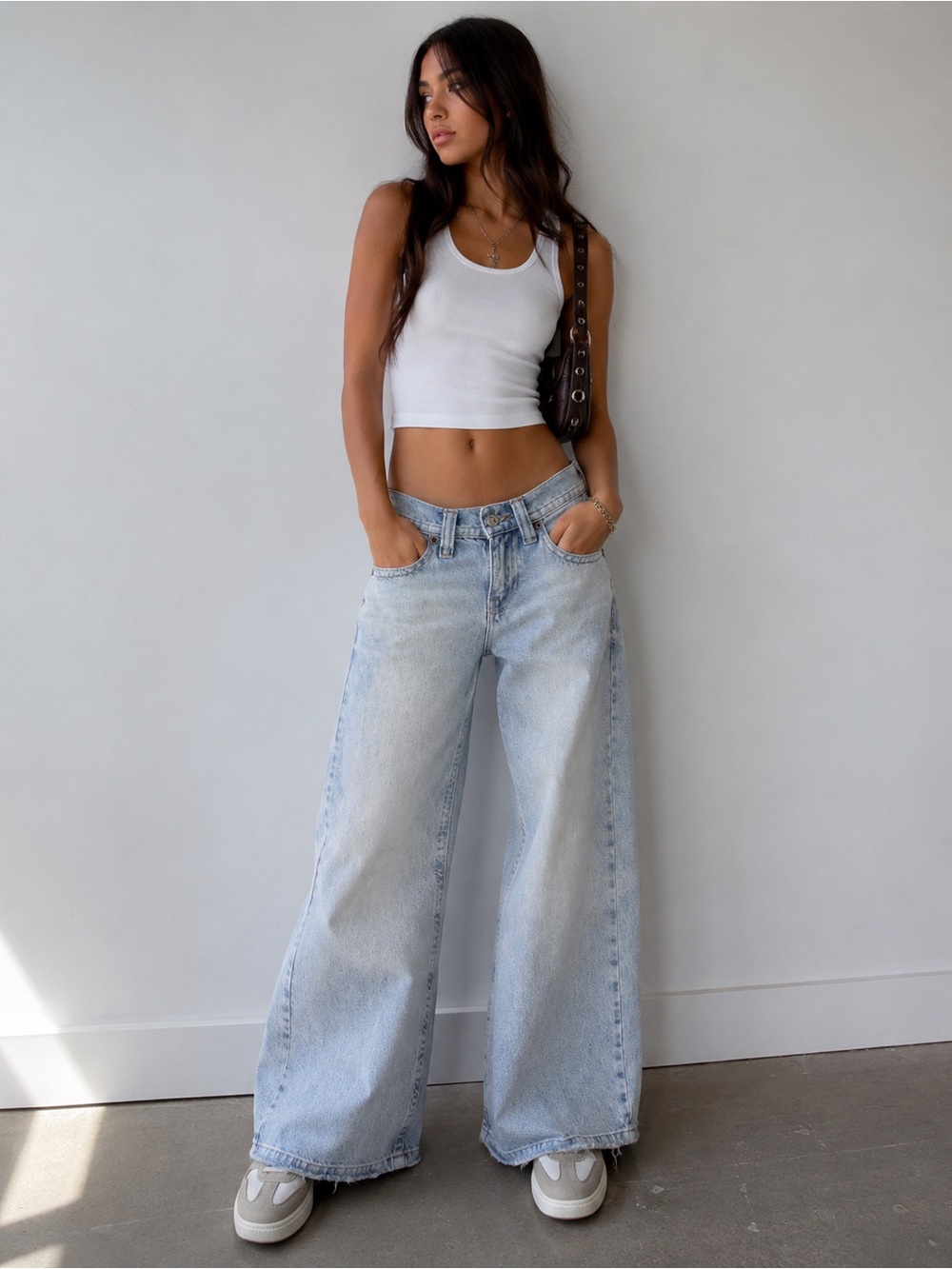 BDG Light Blue High-Rise Wide Leg Jeans Size 26